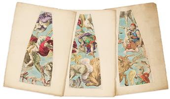 (GLOBES.) Vincenzo Coronelli; and Jean-Baptiste Nolin. Orbis Coelestis Typus - [set of hand-colored engraved segments to construct